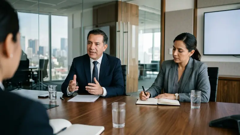 Directiva entrevista a un proveedor de capacitación antes de contratarlo.